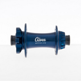 Front photo of Edition One SL blue anodized hub front
